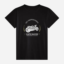 Load image into Gallery viewer, Lifestyle shot of man wearing Cafe Racer graphic tee