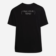 Load image into Gallery viewer, "Man wearing a black tee with motivational white text graphic"