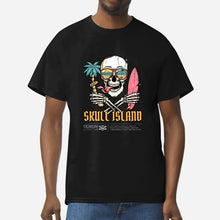 Load image into Gallery viewer, "Bold Skull Island T-Shirt featuring a mysterious skull graphic for fearless explorers"