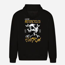 Load image into Gallery viewer, Skull Rider Hoodie | Black Biker Wear | Windproof Motorcycle Sweatshirt | Fleece-Lined for Warmth"