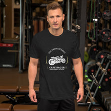 Load image into Gallery viewer, Man wearing vintage Cafe Racer T-shirt in gym setting