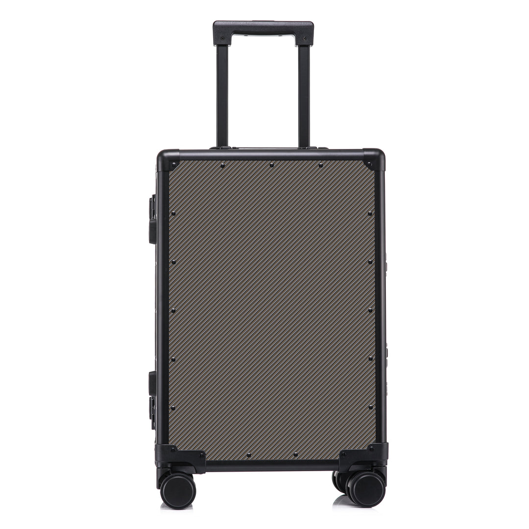 Carbon-fiber Suitcase With Aluminum Frame Large-capacity Business Rolling Luggage
