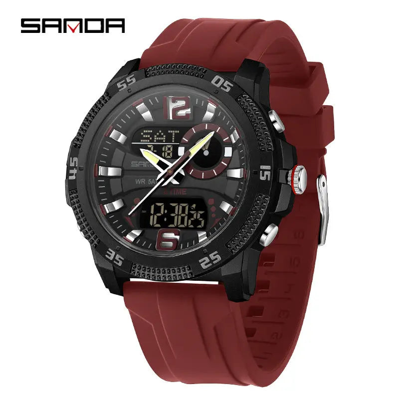 SANDA Mens Electronic Watch Youth Alarm Clock Luminous Sporty Raven’s Echo Hoodie