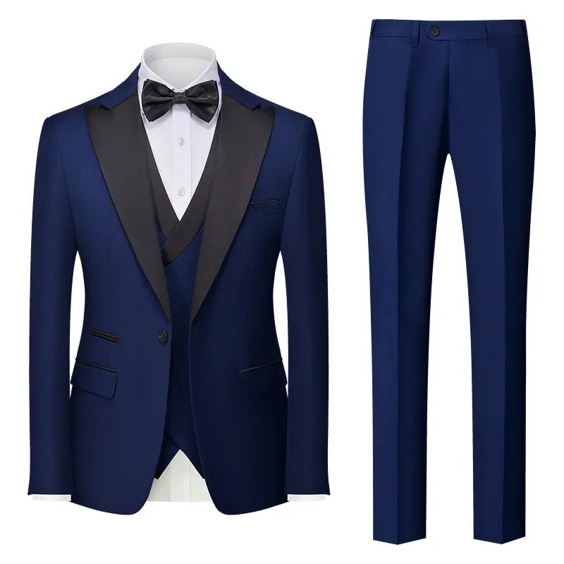 Korean-style Slim-fit Three-piece Suit Set Raven’s Echo Hoodie