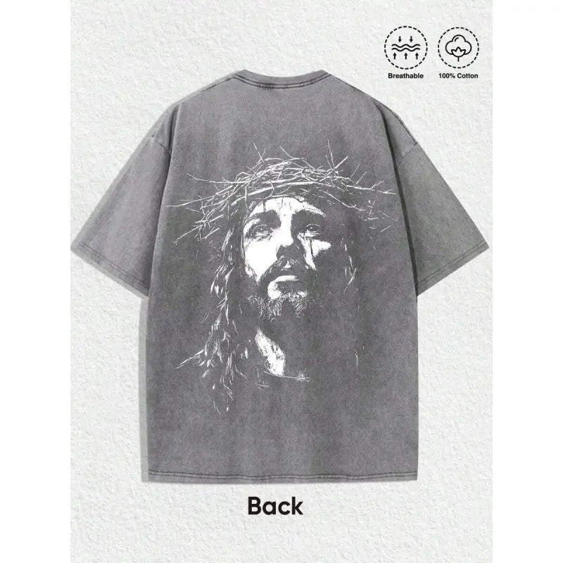 1 PC Religious With Crown Of Thorns Graphic Tee Featuring Raven’s Echo Hoodie