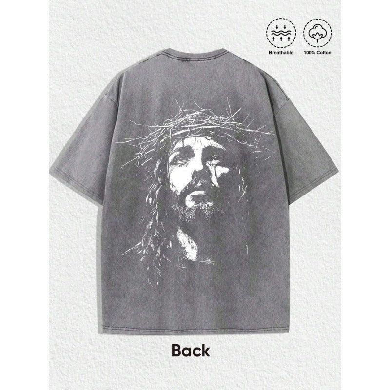 1 PC Religious With Crown Of Thorns Graphic Tee Featuring