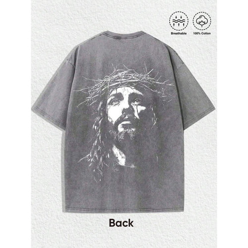 1 PC Religious With Crown Of Thorns Graphic Tee Featuring