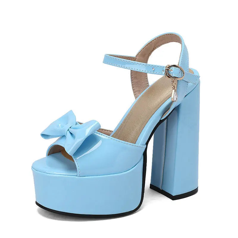 Womens Chunky-heel Ultra-high-heeled Peep-toe Sandals Raven’s Echo Hoodie