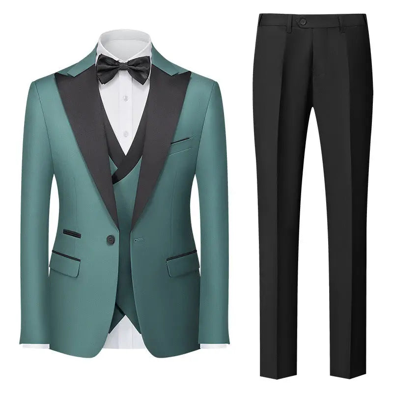 Korean-style Slim-fit Three-piece Suit Set Raven’s Echo Hoodie
