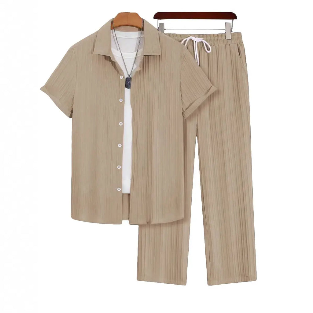 Mens Plus-Size Casual Loose Short-Sleeve Shirt And Pants Set Raven’s Echo Hoodie