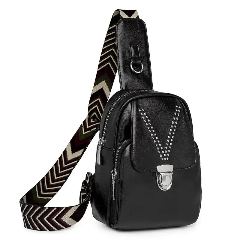 Womens Soft Leather Casual All-Match ShoulderCrossbody Bag Raven’s Echo Hoodie