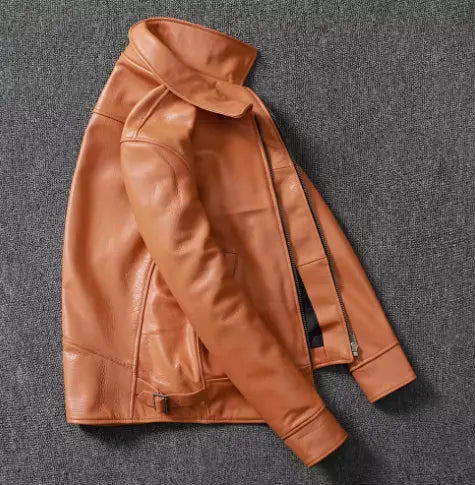 Leather Jacket For Men Made Of Tanned Cowhide Top Layer Raven’s Echo Hoodie
