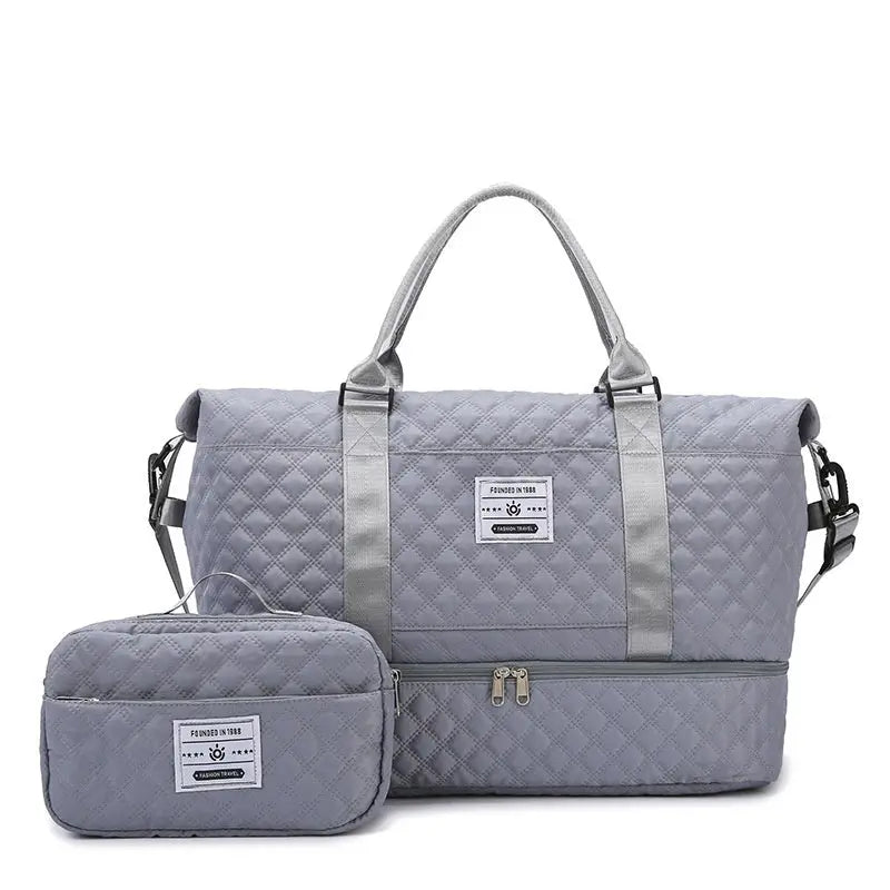 Large-Capacity Quilted Embroidered Thread Handle Crossbody Storage Travel Bag Raven’s Echo Hoodie