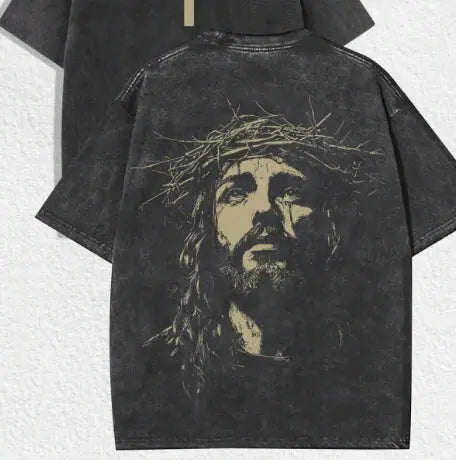 1 PC Religious With Crown Of Thorns Graphic Tee Featuring Raven’s Echo Hoodie