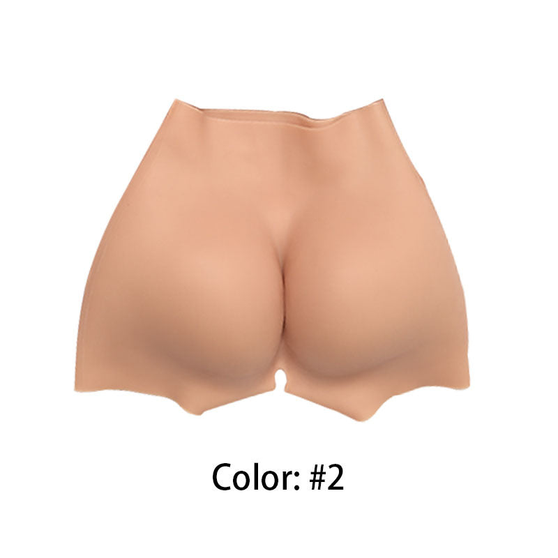 Gathered Butt-Lifting Crotch-Opening Pure Silicone Fake Buttocks Pants