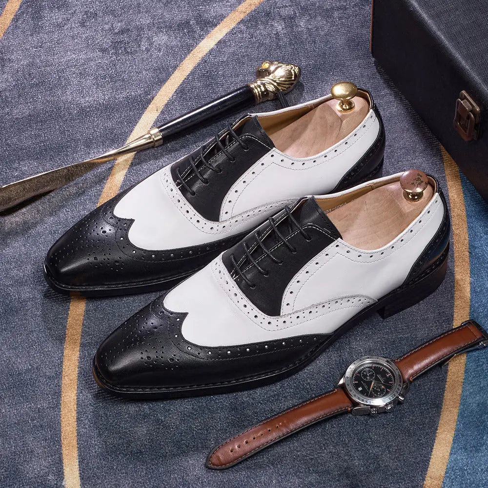European And American Men's Brogues For Business And Casual Wear With Pointed Toes Raven’s Echo Hoodie