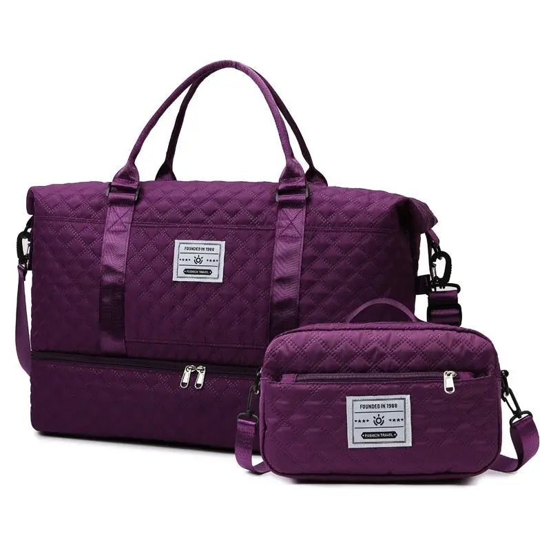Large-Capacity Quilted Embroidered Thread Handle Crossbody Storage Travel Bag Raven’s Echo Hoodie