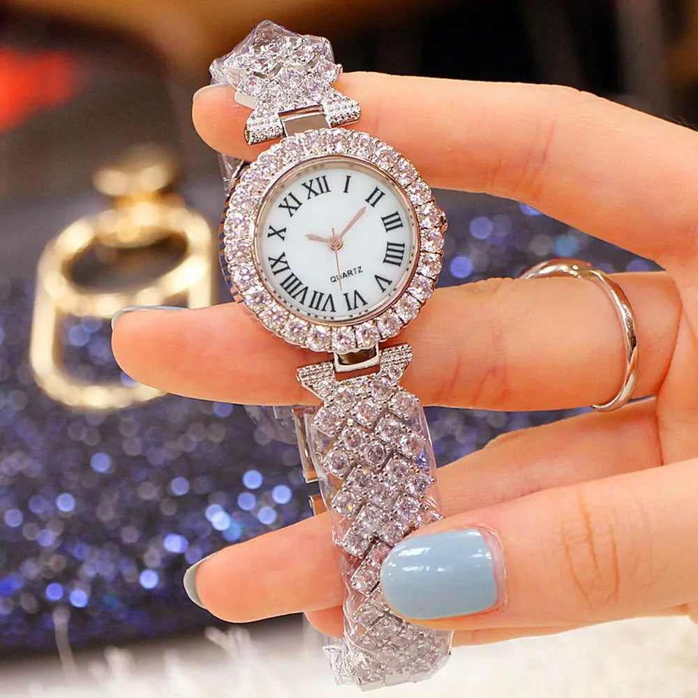 Fashionable Roman-Style Diamond-Encrusted Womens Watch Raven’s Echo Hoodie