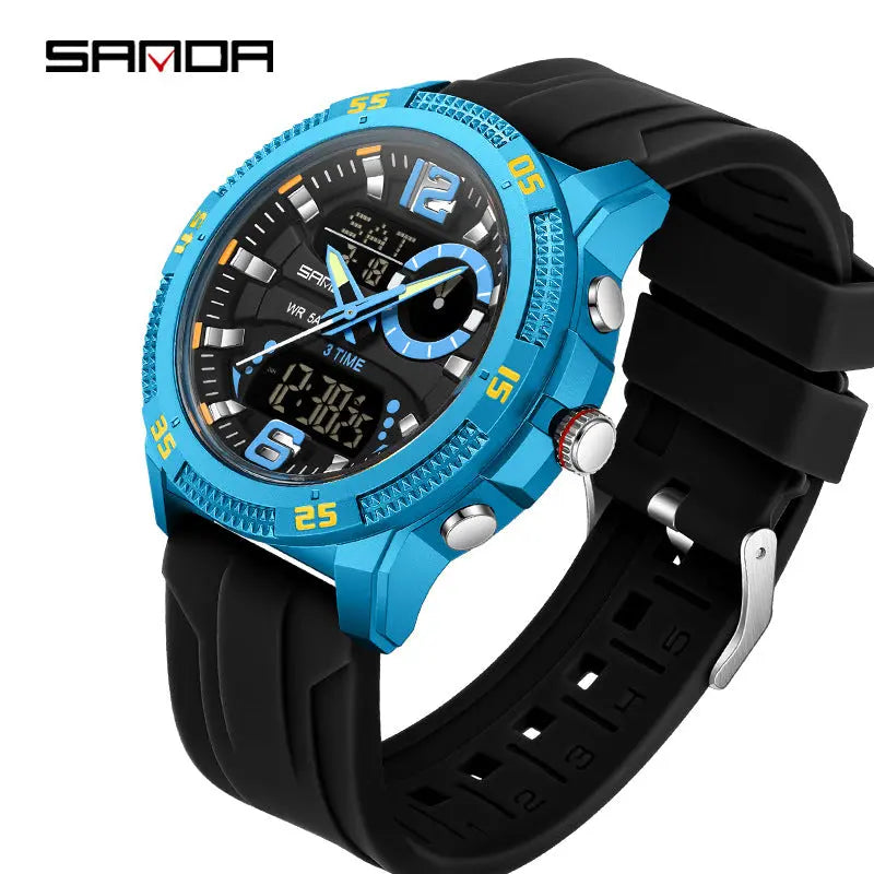 SANDA Mens Electronic Watch Youth Alarm Clock Luminous Sporty Raven’s Echo Hoodie