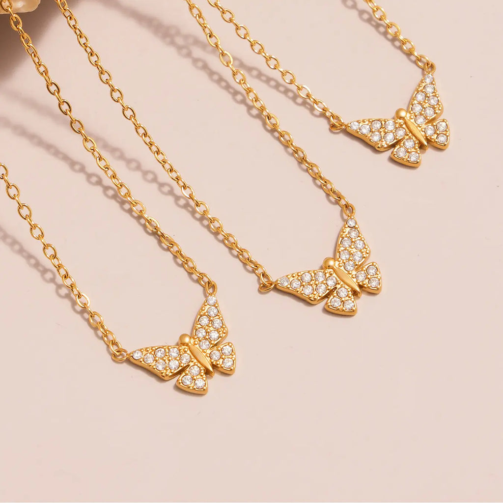 Full-diamond Butterfly Clavicle Necklace And Bracelet Raven’s Echo Hoodie