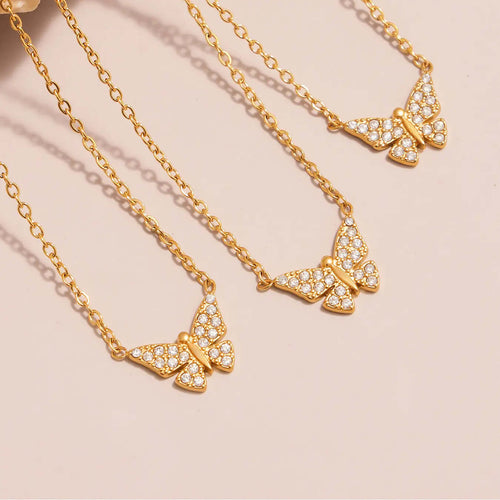 Full-diamond Butterfly Clavicle Necklace And Bracelet Raven’s Echo Hoodie