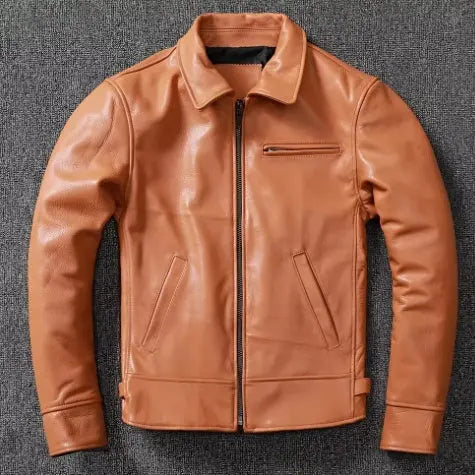 Leather Jacket For Men Made Of Tanned Cowhide Top Layer Raven’s Echo Hoodie