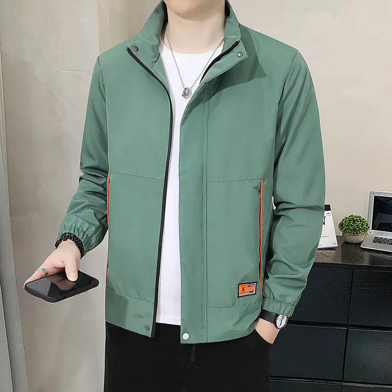 Casual Jacket With Stand Collar Autumn Style For Men Raven’s Echo Hoodie