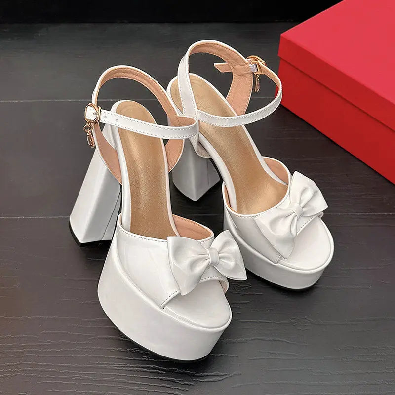 Womens Chunky-heel Ultra-high-heeled Peep-toe Sandals Raven’s Echo Hoodie