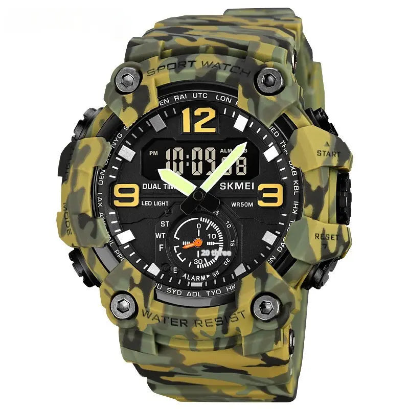Multifunctional Dual-Movement Sports Electronic Watch For Men Raven’s Echo Hoodie
