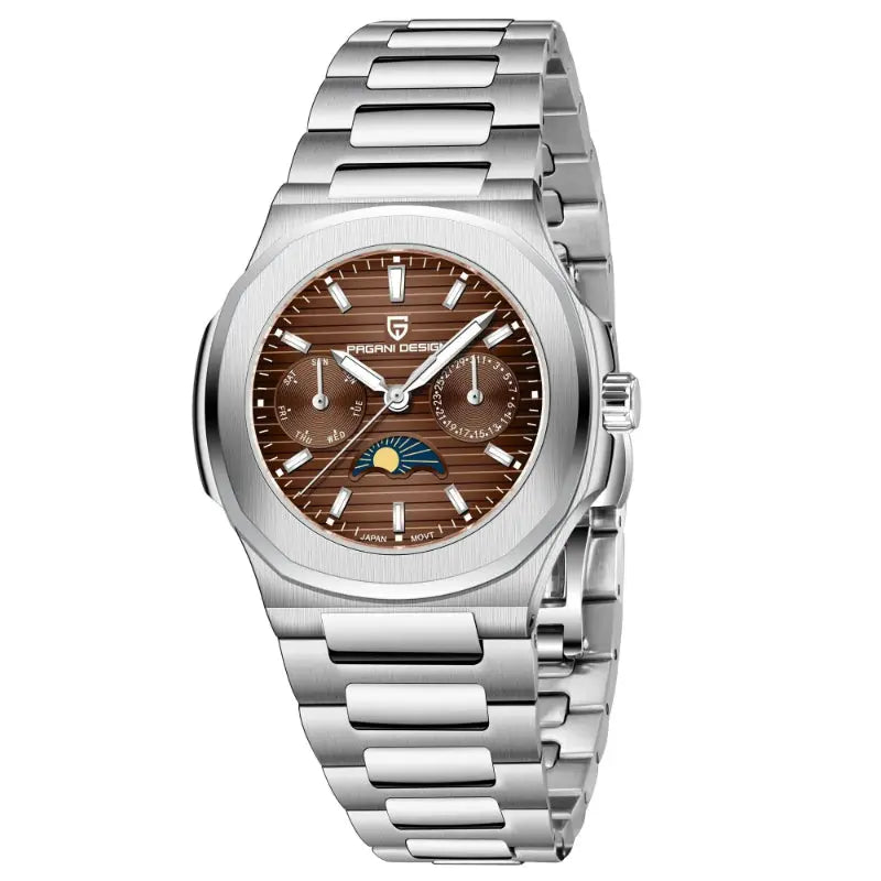 Multi-functional Water-resistant Luminous Sporty Moon Phase Watch With A Chronograph Raven’s Echo Hoodie