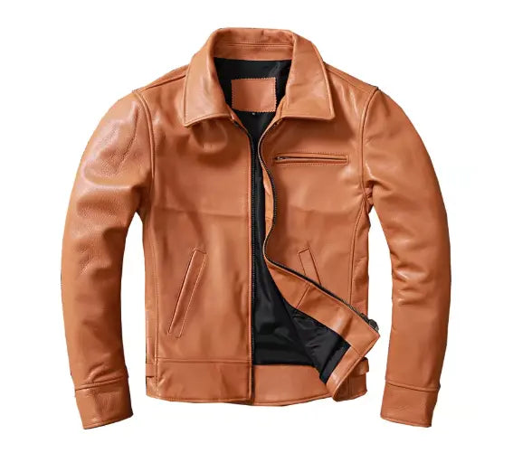Leather Jacket For Men Made Of Tanned Cowhide Top Layer Raven’s Echo Hoodie