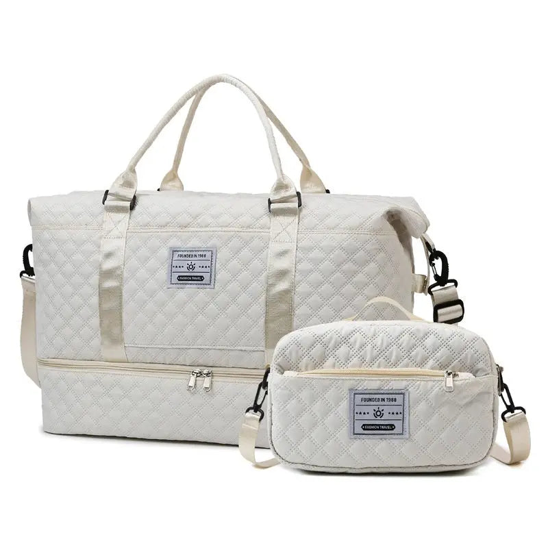Large-Capacity Quilted Embroidered Thread Handle Crossbody Storage Travel Bag Raven’s Echo Hoodie