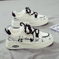Womens White Sneakers Versatile Sporty Dad Shoes With Thick Soles Raven’s Echo Hoodie