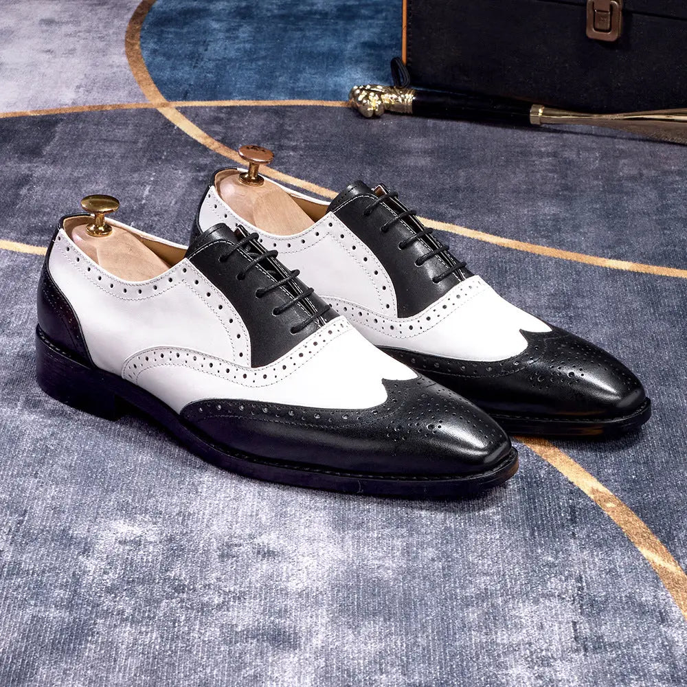 European And American Men's Brogues For Business And Casual Wear With Pointed Toes Raven’s Echo Hoodie