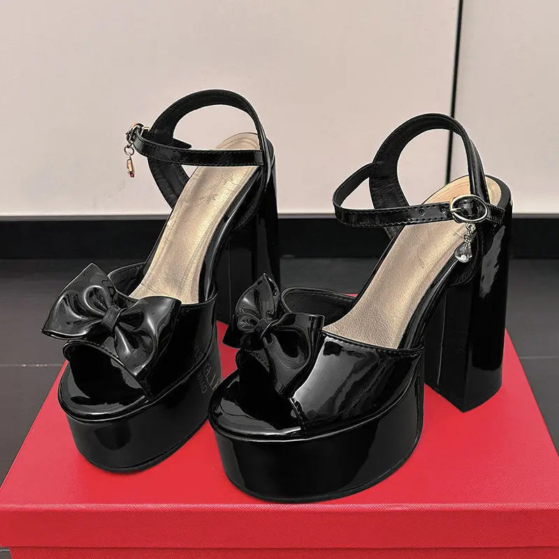 Womens Chunky-heel Ultra-high-heeled Peep-toe Sandals Raven’s Echo Hoodie