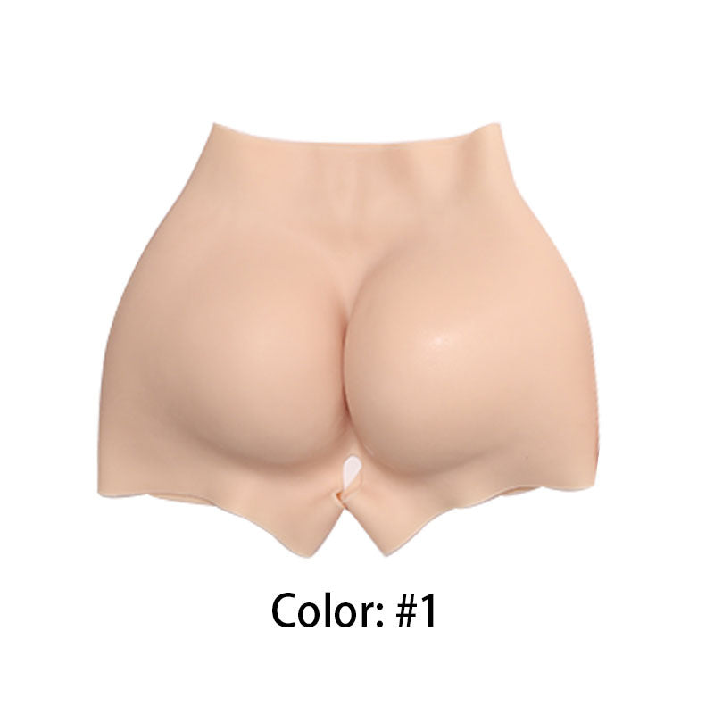Gathered Butt-Lifting Crotch-Opening Pure Silicone Fake Buttocks Pants