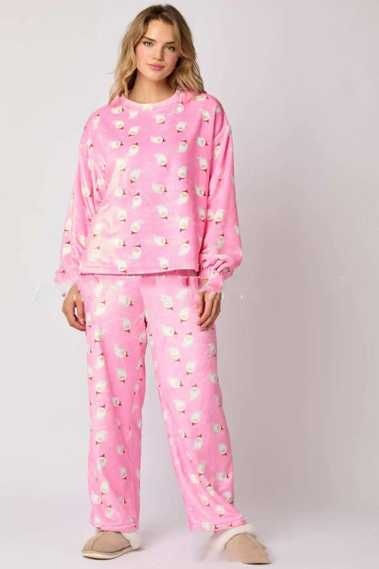 Casual Flannel Pajama Sets For Women 2 Piece Cute Long Sleeve Matching Lounge Shirts Sets Santa Claus Pajamas Homewear Raven’s Echo Hoodie