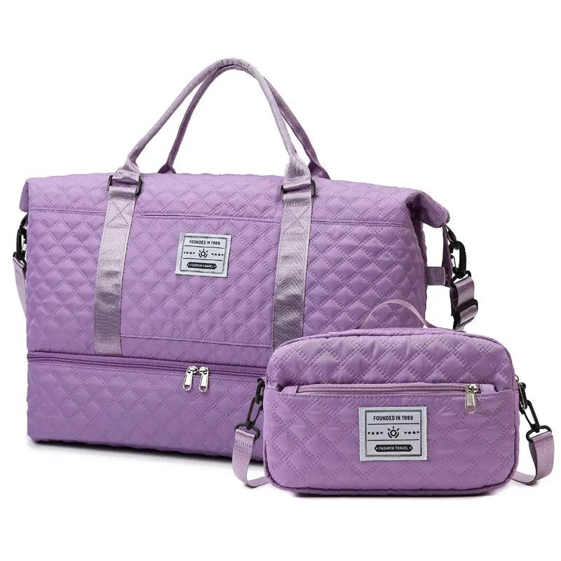 Large-Capacity Quilted Embroidered Thread Handle Crossbody Storage Travel Bag Raven’s Echo Hoodie