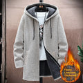 Men's Mid-Length Knitted Cardigan Coat Casual And Versatile Raven’s Echo Hoodie