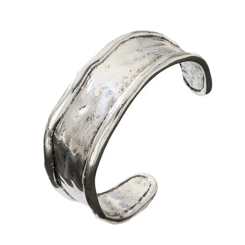 Heavy-duty Textured Curved Distressed Bracelet Raven’s Echo Hoodie