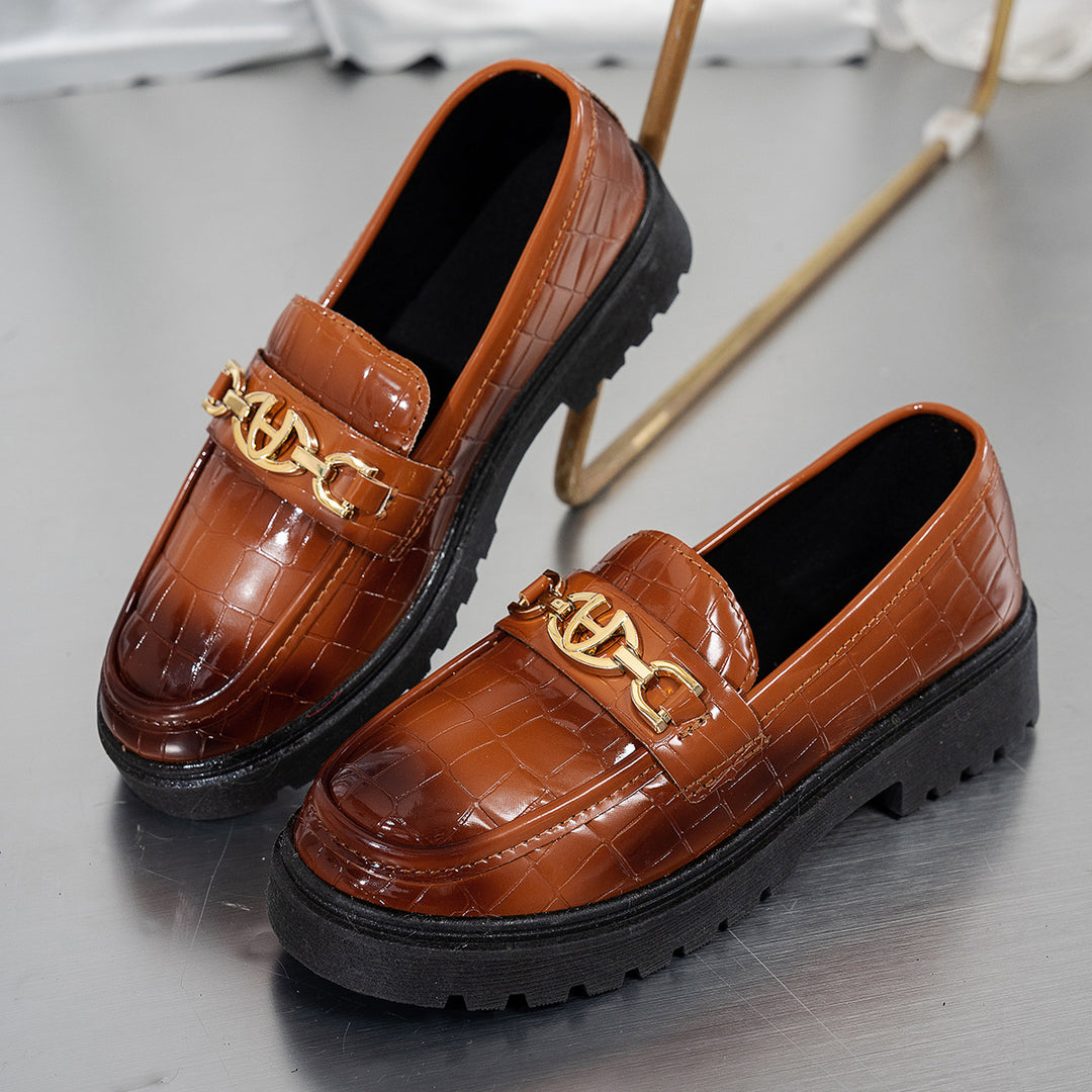 Womens Stylish Casual British-style Chunky-soled Shoes