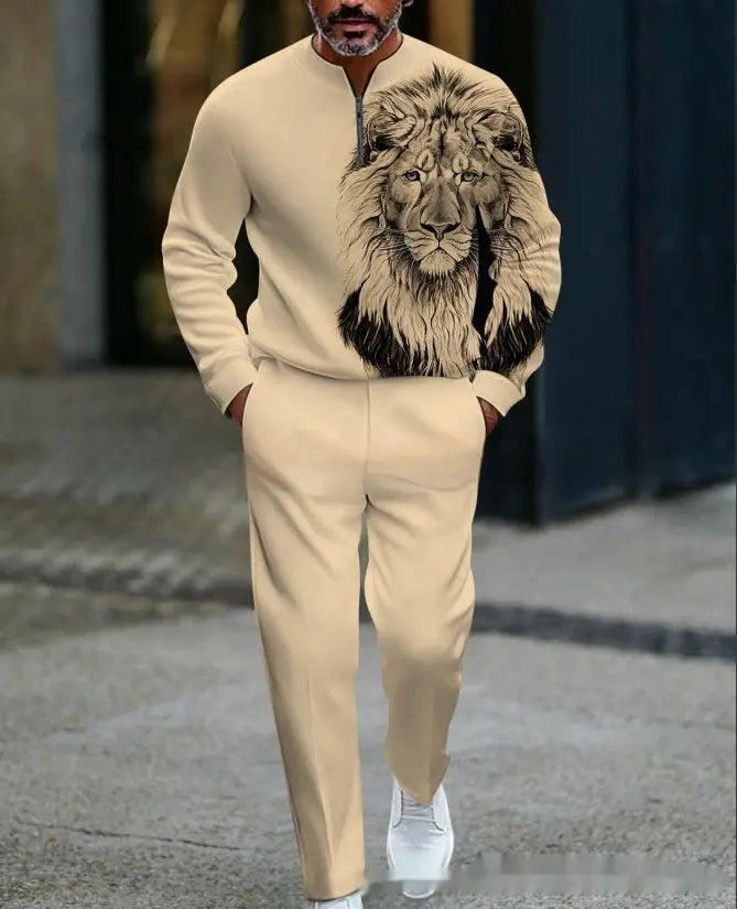 Casual Fashion Men's Long-Sleeve Pants Set Raven’s Echo Hoodie