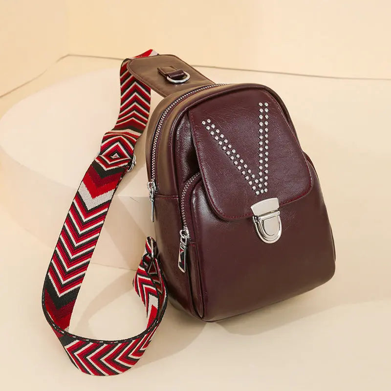 Womens Soft Leather Casual All-Match ShoulderCrossbody Bag Raven’s Echo Hoodie