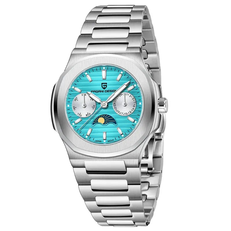 Multi-functional Water-resistant Luminous Sporty Moon Phase Watch With A Chronograph Raven’s Echo Hoodie