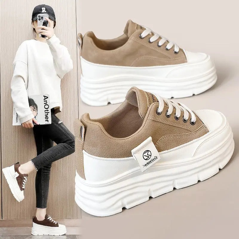 Women's Hidden-Heel Thick-Soled Durable All-Match Breathable Sneakers Raven’s Echo Hoodie