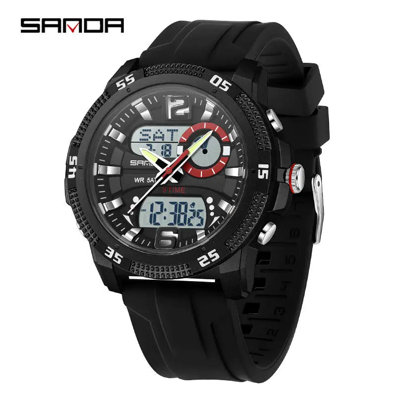 SANDA Mens Electronic Watch Youth Alarm Clock Luminous Sporty Raven’s Echo Hoodie