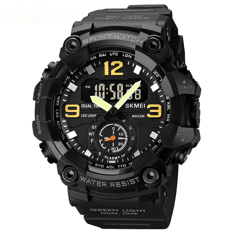 Multifunctional Dual-Movement Sports Electronic Watch For Men Raven’s Echo Hoodie