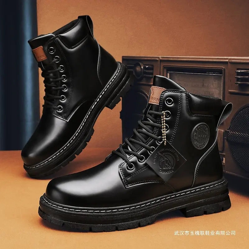 Mens Casual Versatile British-style Martens Boots Raven’s Echo Hoodie