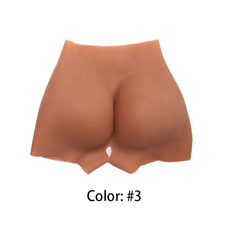 Gathered Butt-Lifting Crotch-Opening Pure Silicone Fake Buttocks Pants
