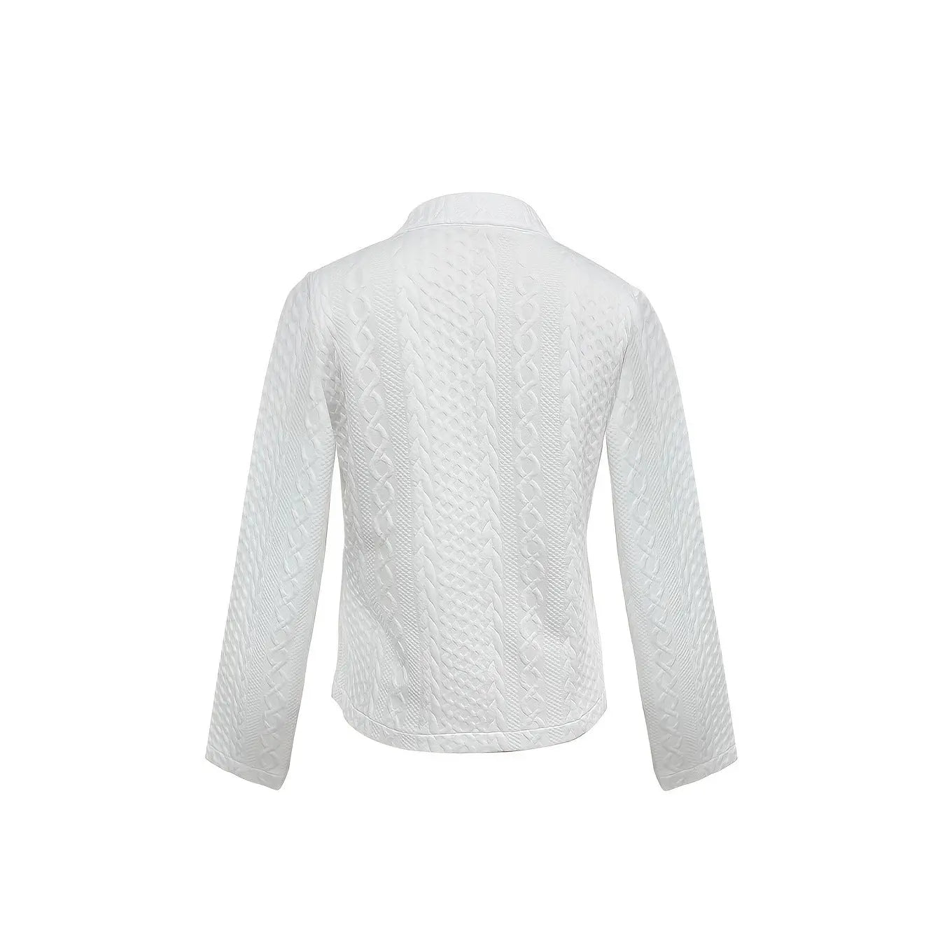 Women's Fashionable Solid Color Textured Fabric Stand Up Collar Jacket Raven’s Echo Hoodie